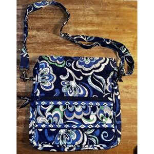Vera Bradley Mediterranean Blue Messenger Crossbody Bag Purse  | Retired Pattern